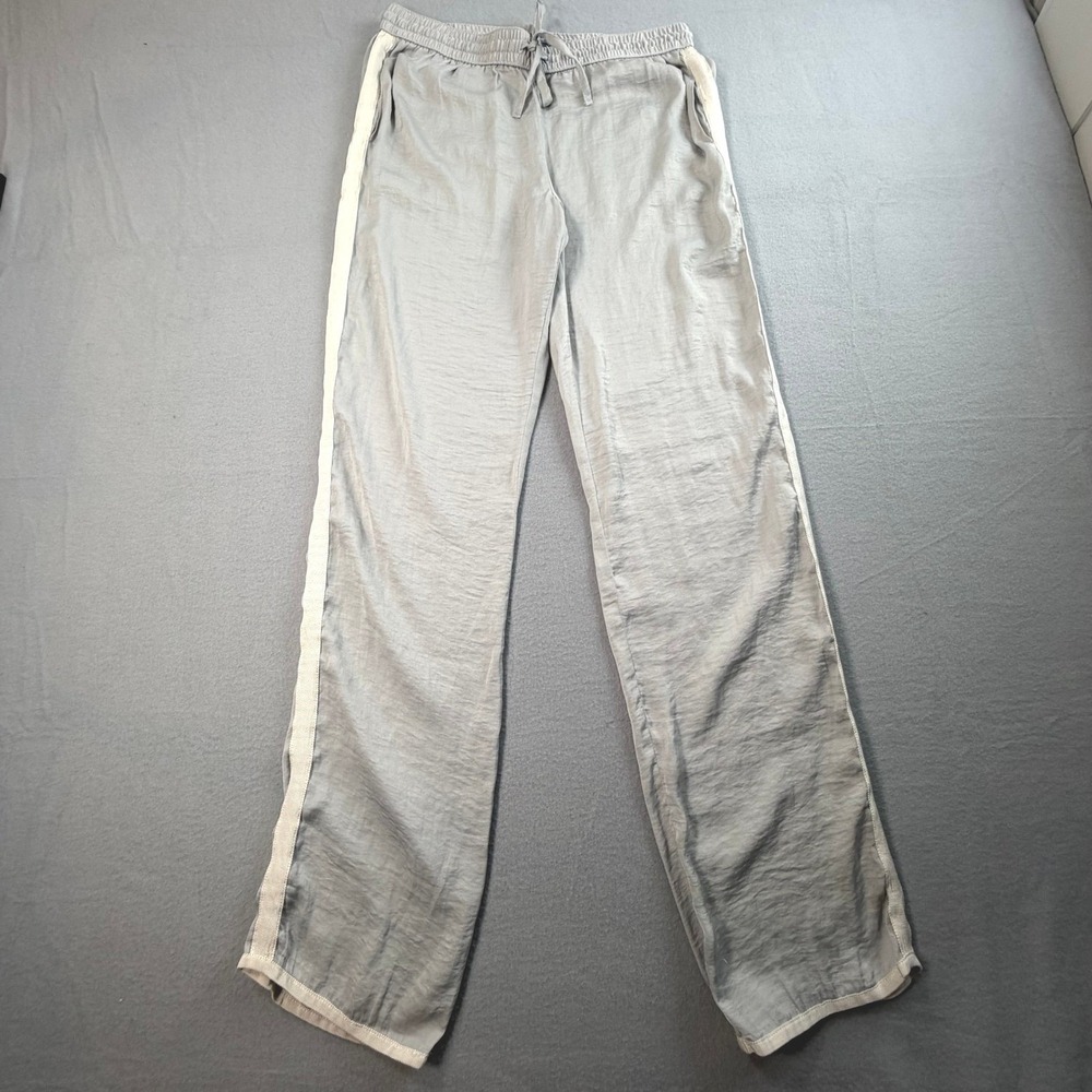 Aerie Gray Lounge Pants XS Satin Side Stripe Jogger Sporty Minimalist Chic - Picture 4 of 11